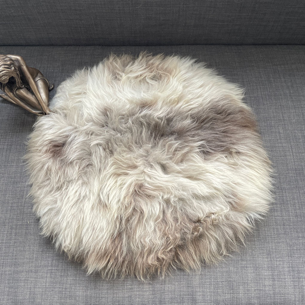British Sheepskin Roundie Rare Breed Mix Natural ::: 45cm Seat Cover