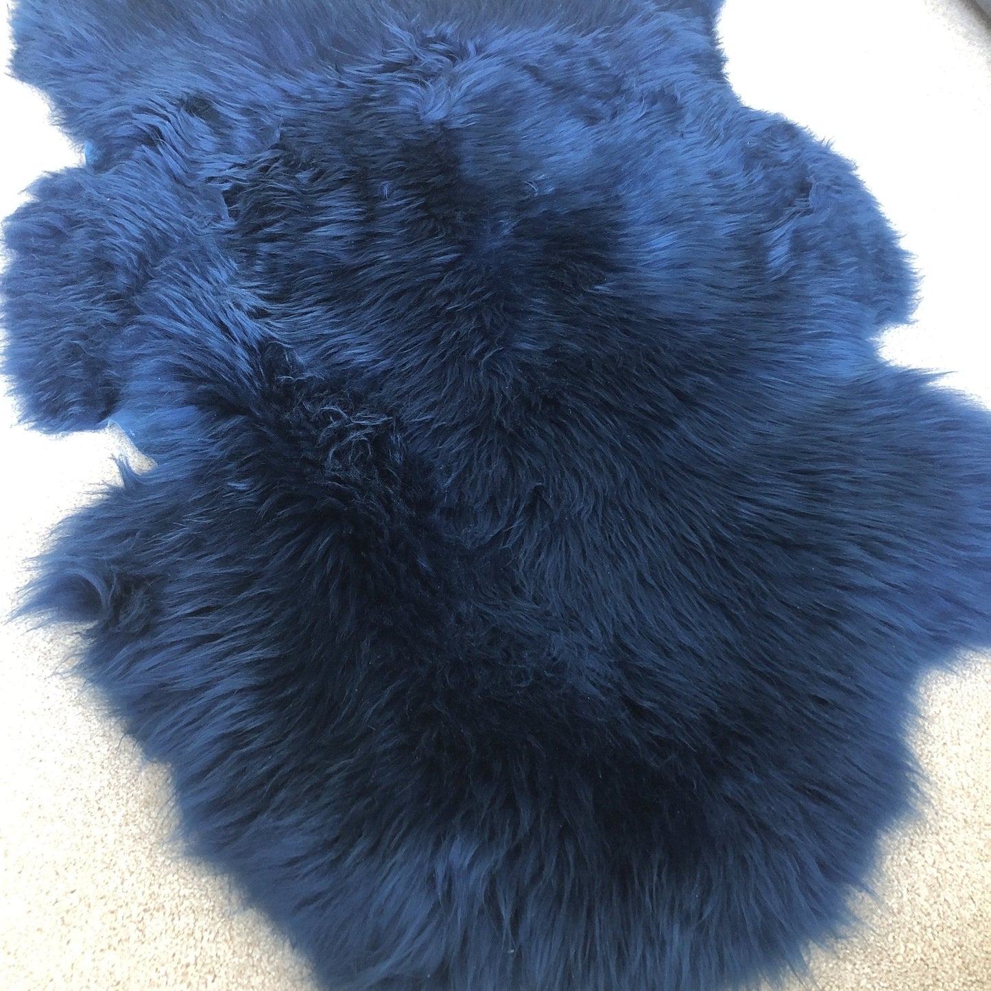 British Sheepskin Rug Bright Navy Blue | Fleece Throw | Scandi Decor | Wildash London