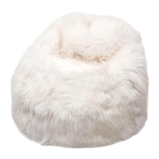 Sheepskin Beanbag Chair 100% Natural British White Soft Fleece Large IN STOCK