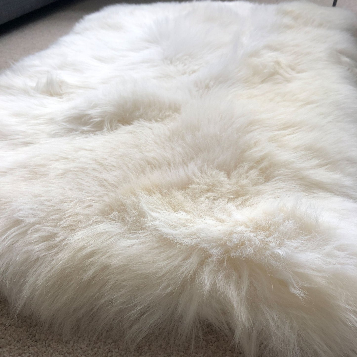 British Sheepskin Rug Ivory Cream White Straight Edges Rectangular ALL SIZES AVAILABLE