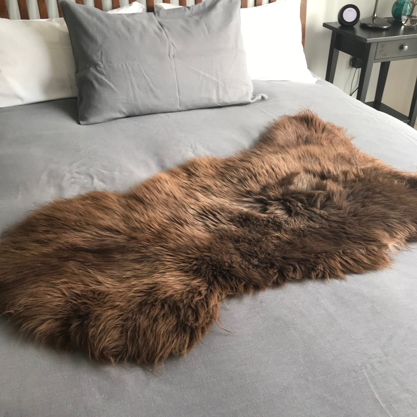Natural British Brown Sheepskin Rug | Throw | Wildash London