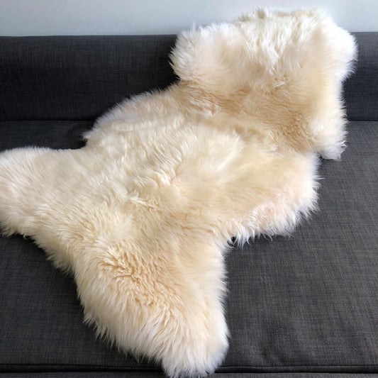 XXL British White Sheepskin Rug 100% Natural Ecofriendly