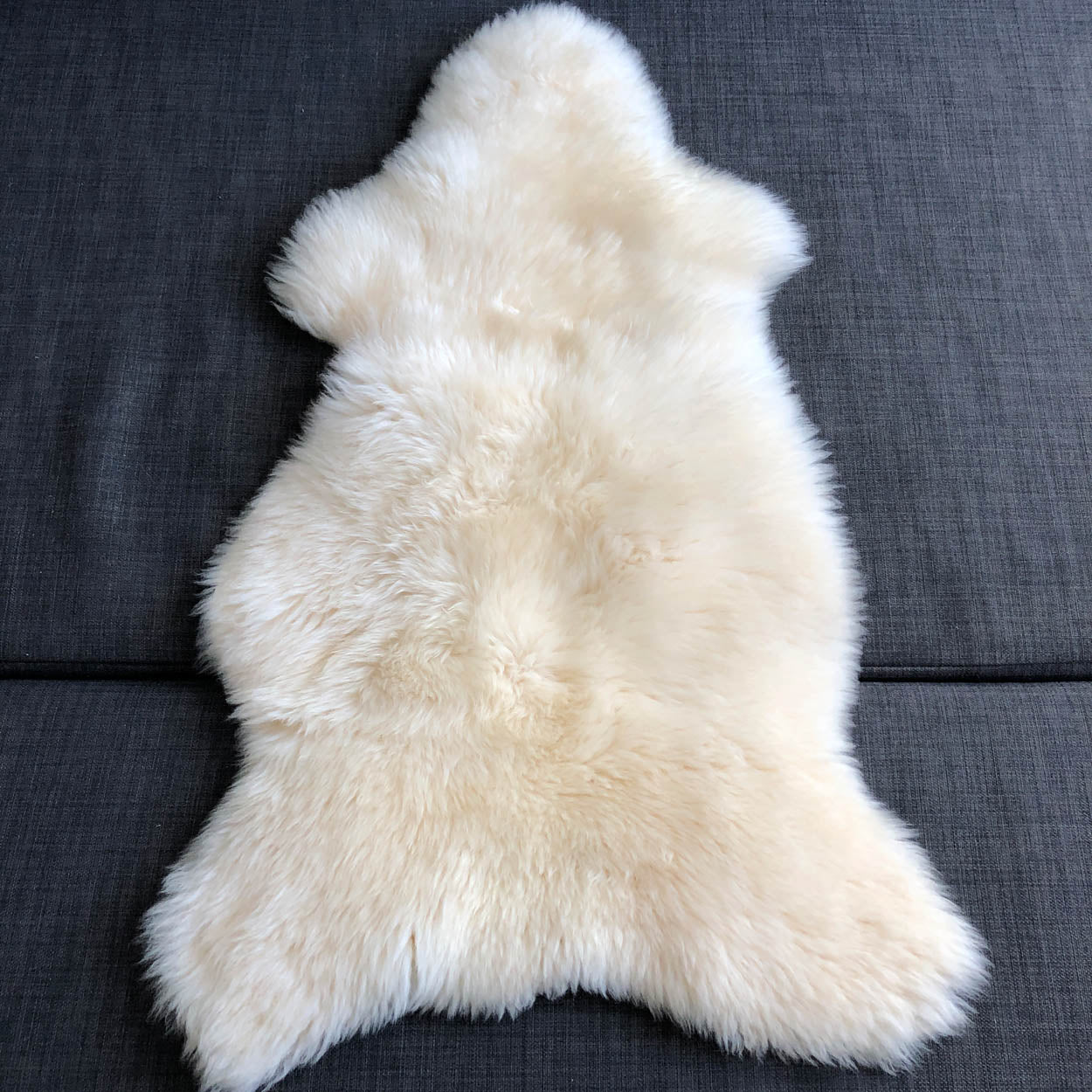 British Sheepskin Rug Hide Ivory White Fleece | Medium Throw