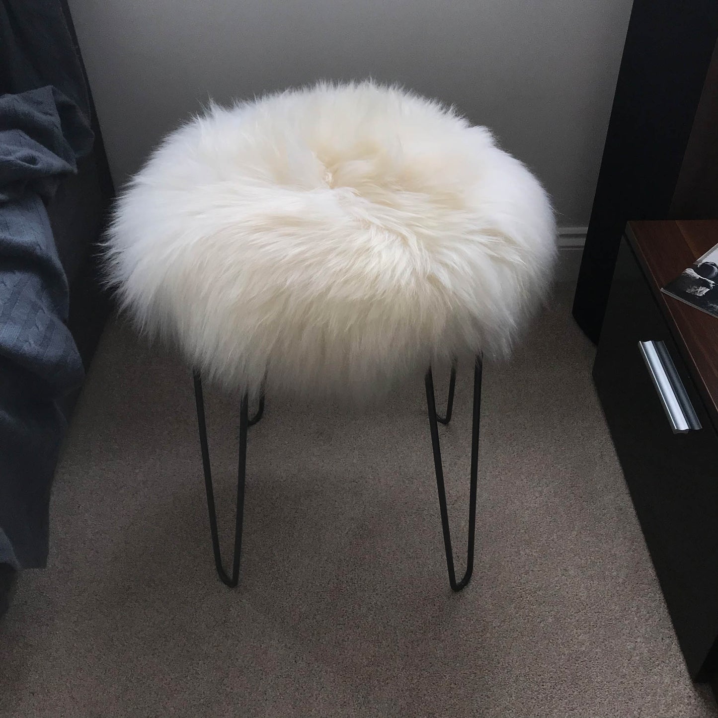 100% Genuine British Sheepskin Seat Pad Roundie 35cm Cream White Ivory