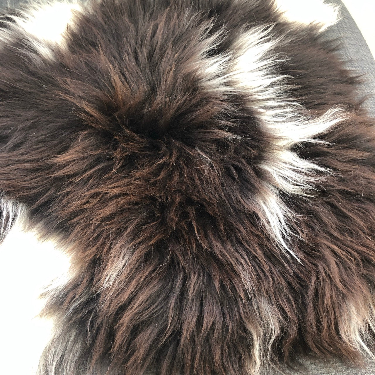 British Sheepskin Square Natural Brown with Cream Spots ::: Seat Cover 37cm