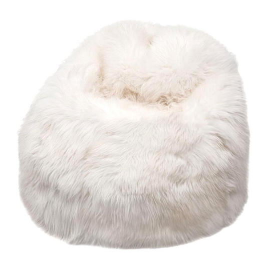 Sheepskin Beanbag Chair 100% Natural British White Soft Fleece Junior