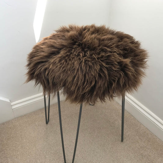 British Sheepskin Roundie Brown Natural Undyed ::: Seat Cover 35cm