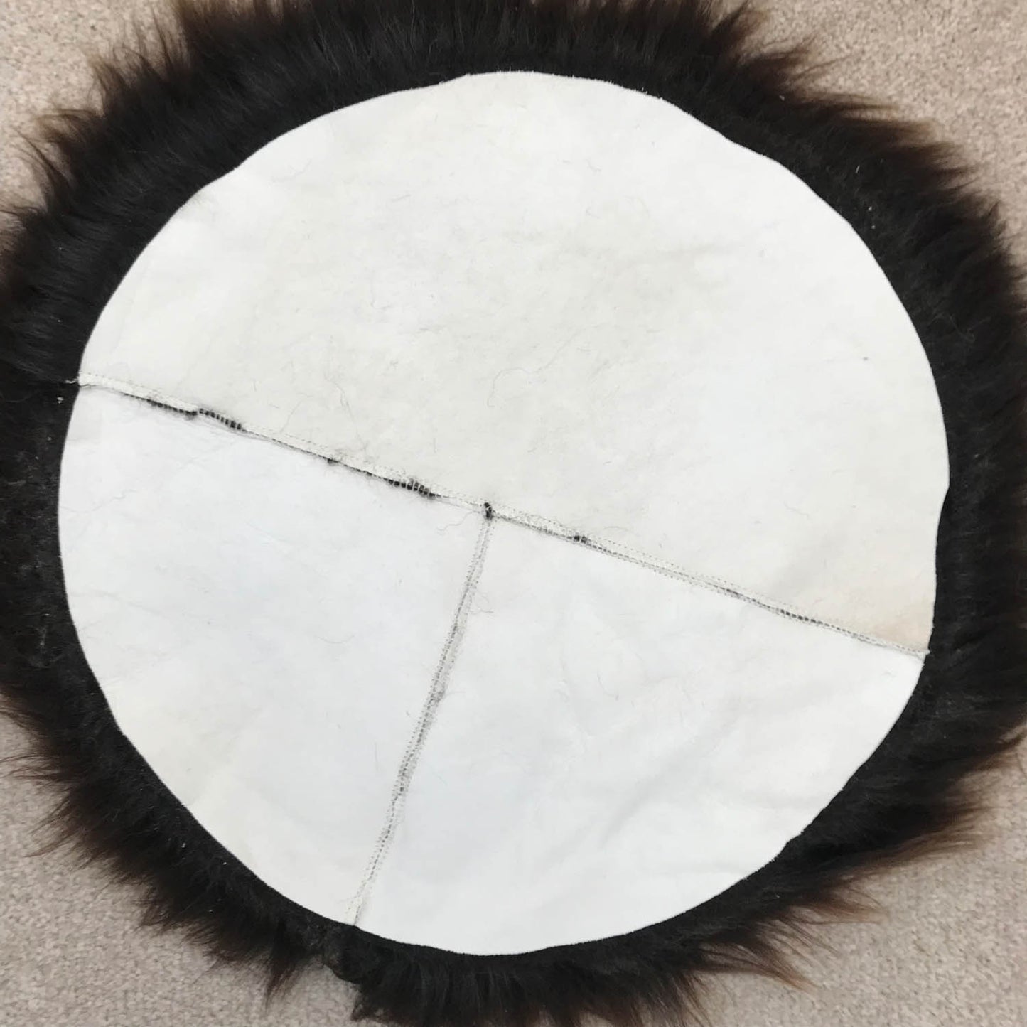 British Sheepskin Roundie Brown Natural Undyed ::: Seat Cover 35cm