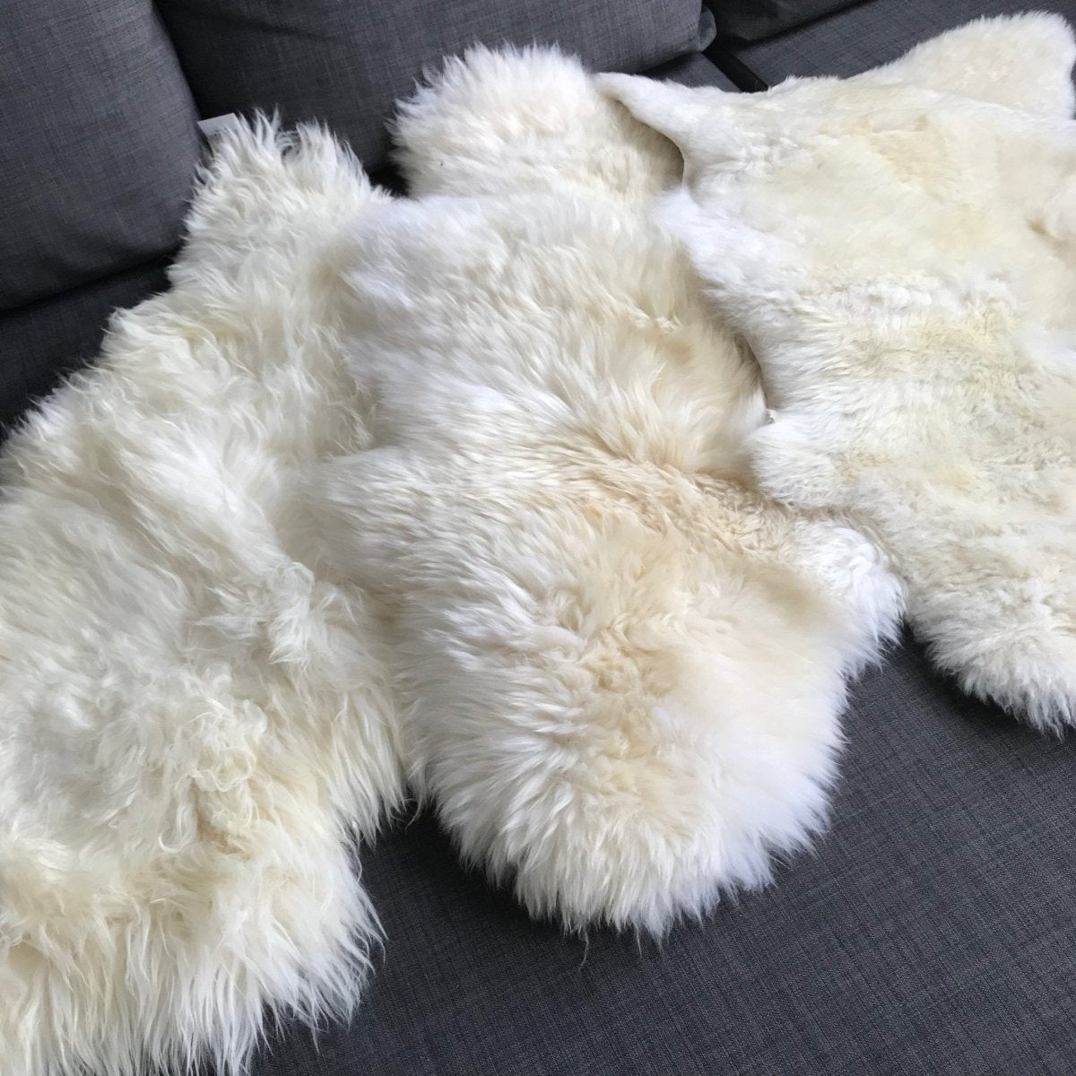 Luxurious British Sheepskin Rug Hide Ivory White Small Long Fur - British Sheepskin