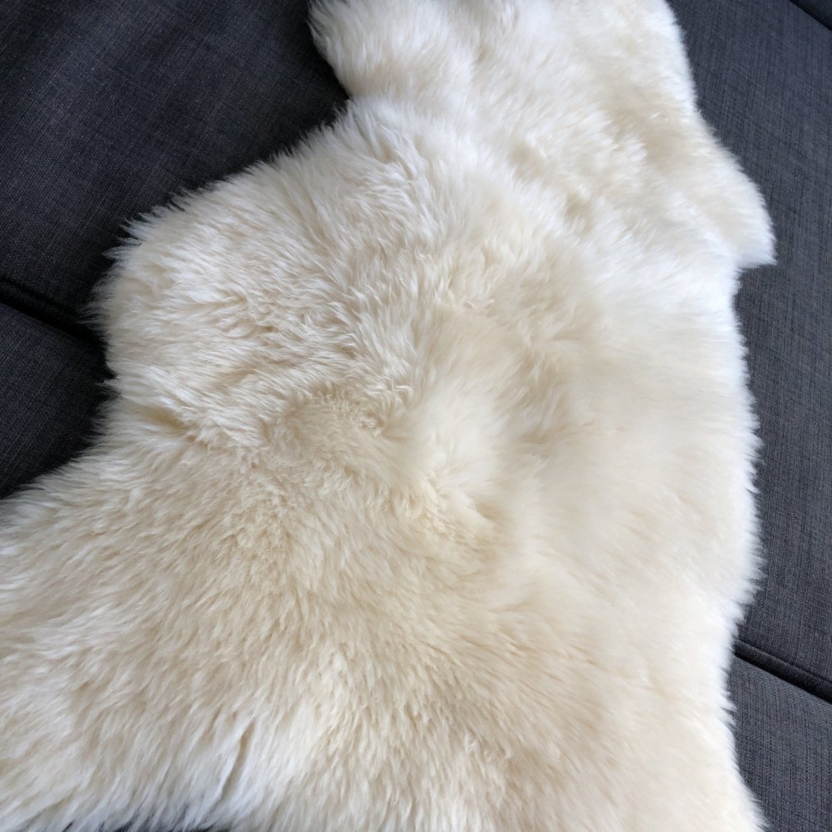 Luxurious British Sheepskin Rug Hide Ivory White Small Long Fur - British Sheepskin