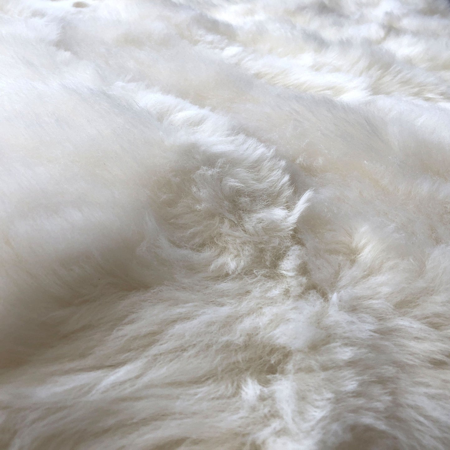 British Sheepskin Rug Ivory Cream White Straight Edges Rectangular ALL SIZES AVAILABLE