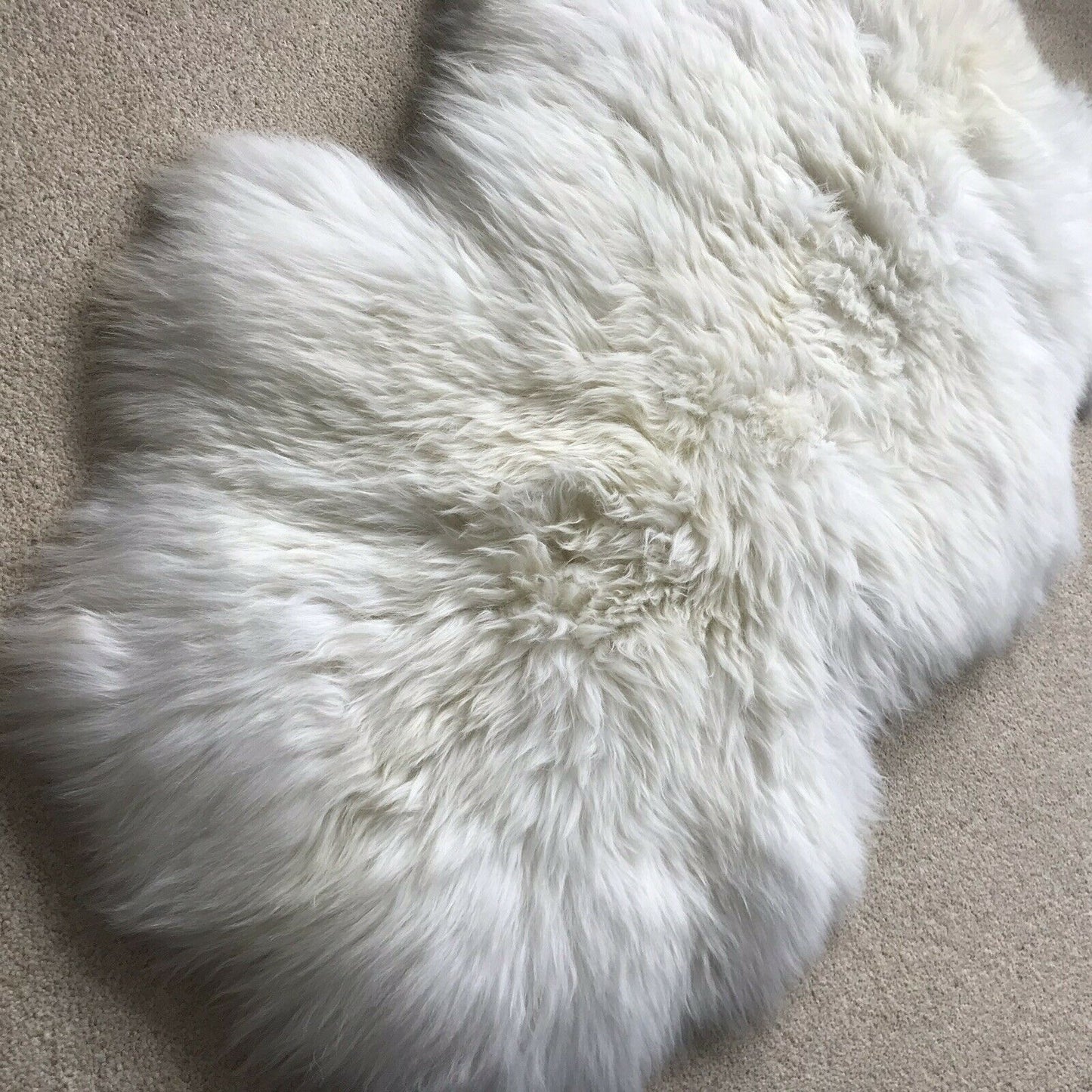 British White Sheepskin Rug | Large